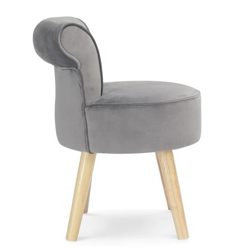 Fauteuil Crapaud En Velours Gris - 4