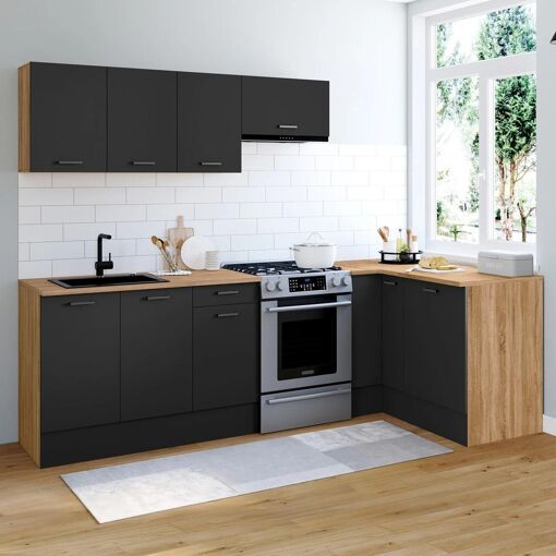 Cuisine Compl�te D'angle 400 Cm Subtil Avec Plan De Travail 7 �lements Bois...