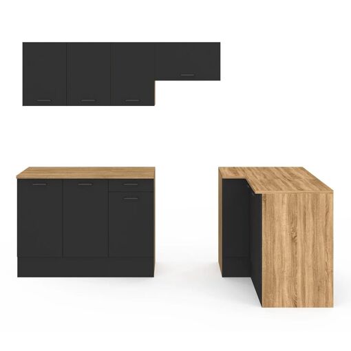 Cuisine Compl�te D'angle 400 Cm Subtil Avec Plan De Travail 7 �lements Bois... - 3