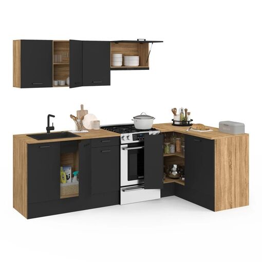 Cuisine Compl�te D'angle 400 Cm Subtil Avec Plan De Travail 7 �lements Bois... - 4