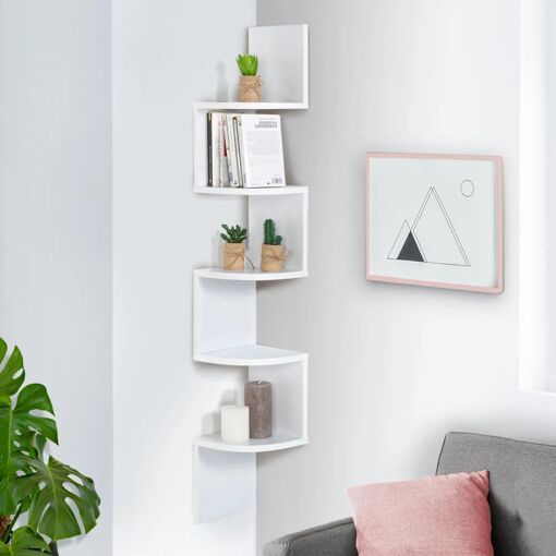 Etag�re Murale D'angle Isa 5 Niveaux Blanche