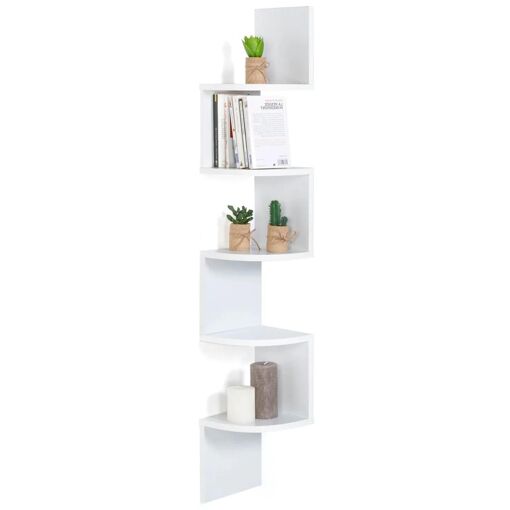 Etag�re Murale D'angle Isa 5 Niveaux Blanche - 2