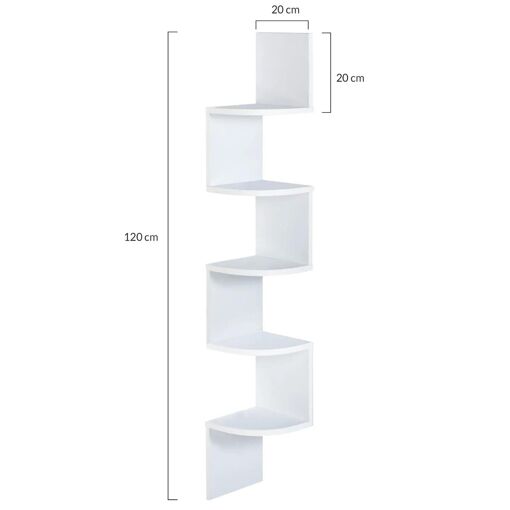 Etag�re Murale D'angle Isa 5 Niveaux Blanche - 5