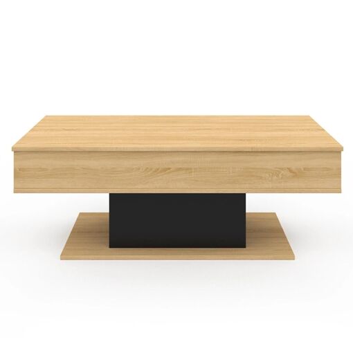 Table Basse Plateau Relevable Eden Bois Et Noir - 3