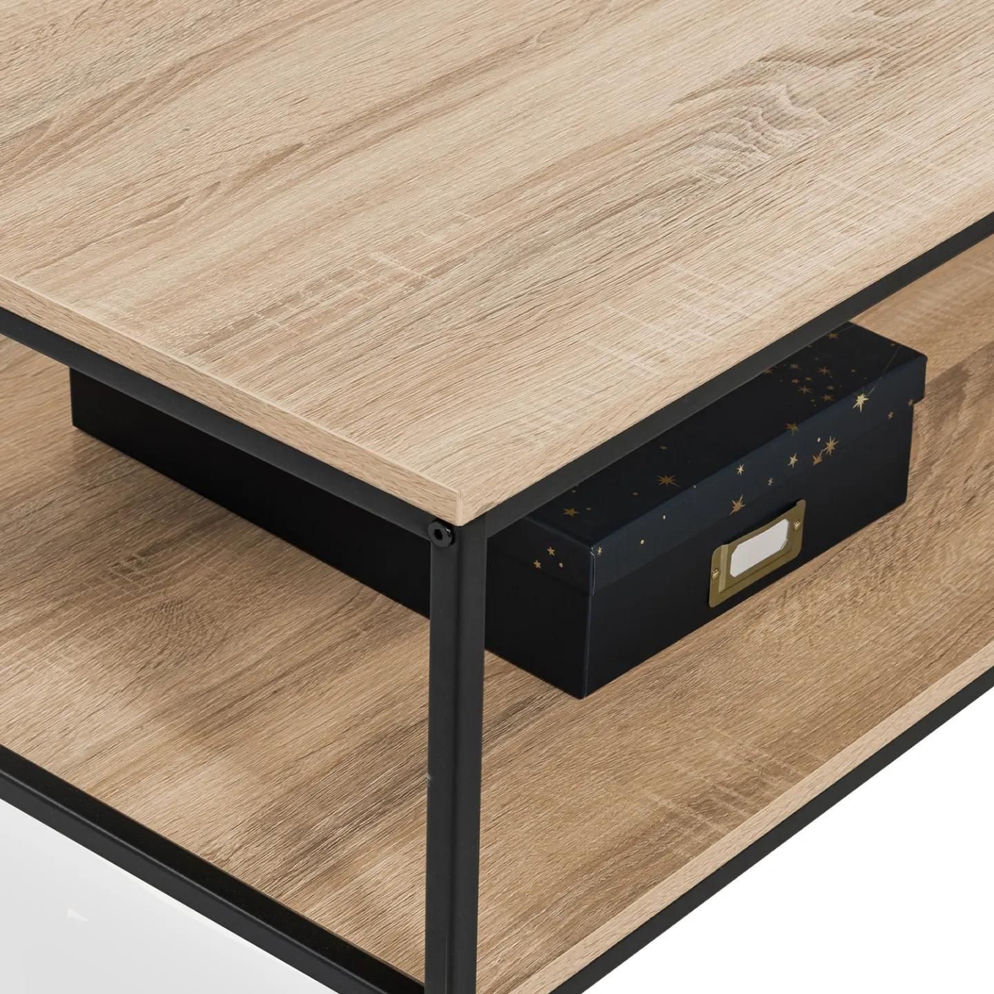 Table Basse Double Plateau 113 Cm Detroit Design Industriel - 3