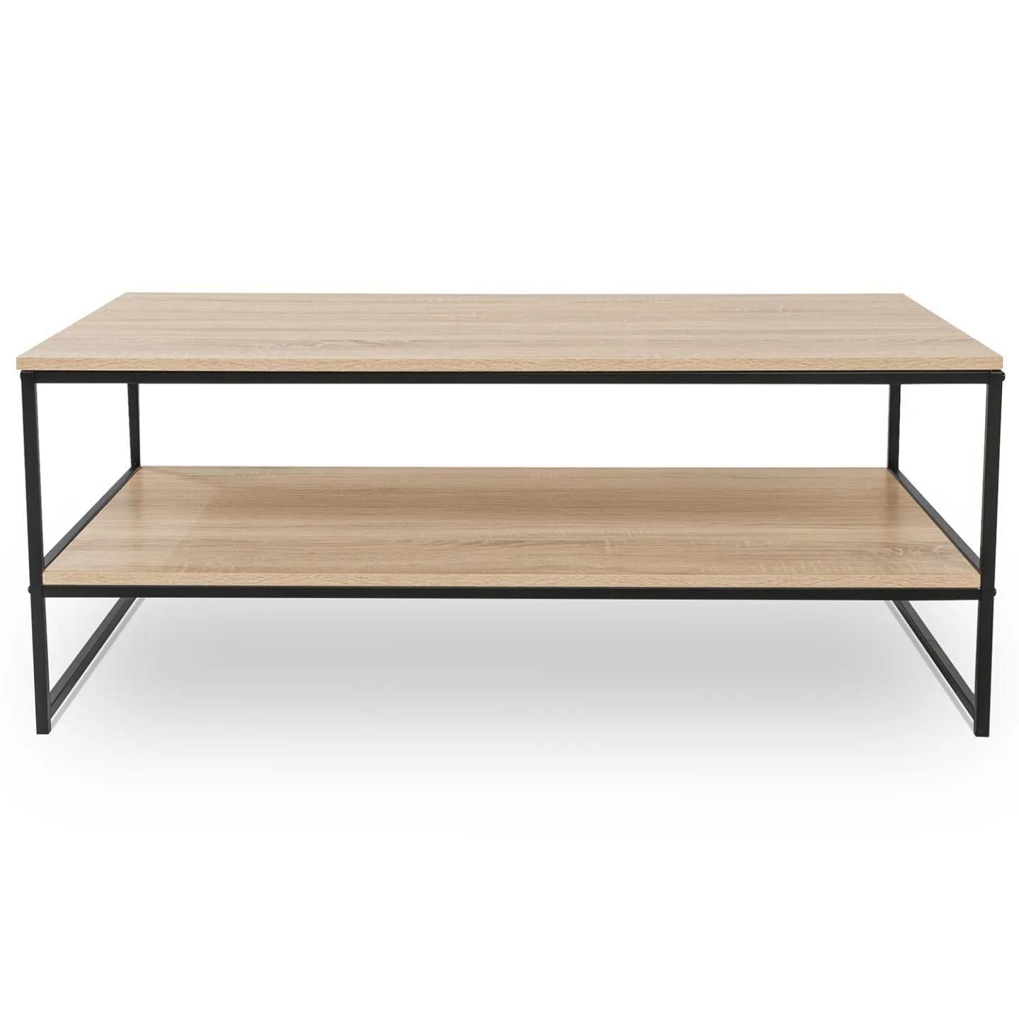 Table Basse Double Plateau 113 Cm Detroit Design Industriel - 4