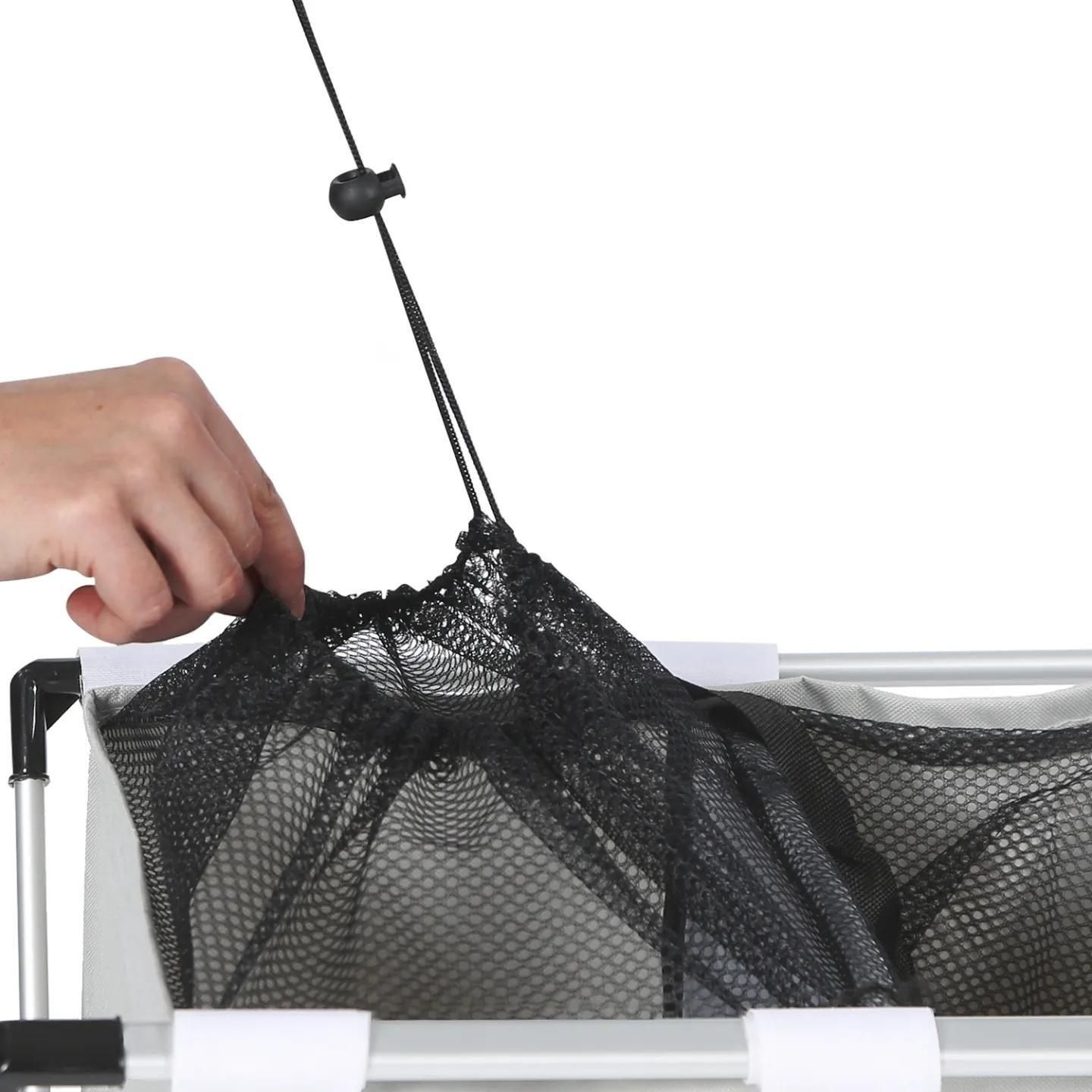 Panier � linge pliable 3 compartiments gris - 3