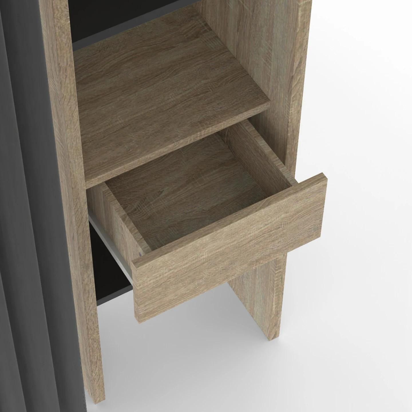 Dressing Extensible Double Meryl 120/180 X 50 X 180 Cm Htre Avec tagres ... - 5