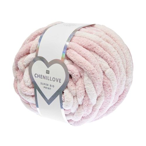 Pelote Chenillove Super Big Print 300g ¿ Rico Design : Douceur Xxl Pour Des Créations Moelleuses 02 Rose