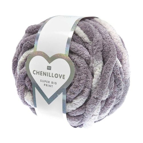 Pelote Chenillove Super Big Print 300g ¿ Rico Design : Douceur Xxl Pour Des Créations Moelleuses 03 Lilas