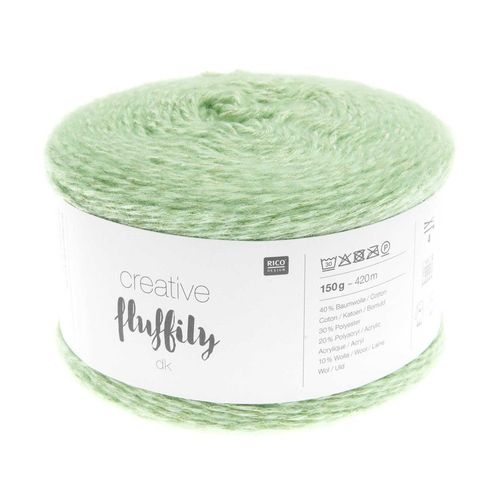 Coton À Tricoter Creative Fluffily - 150 Gr - Rico Design 22 Vert Pastel