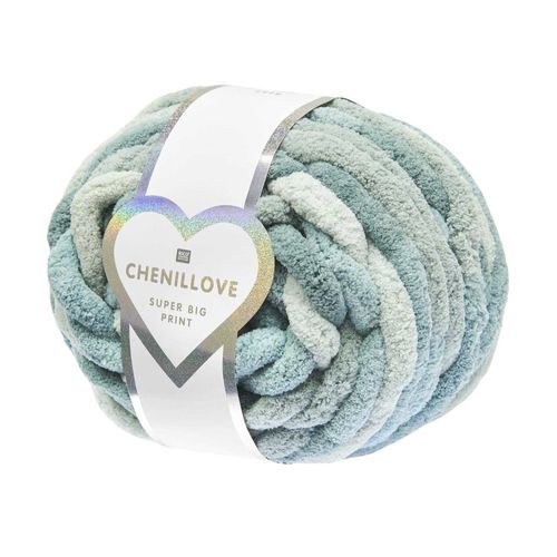 Pelote Chenillove Super Big Print 300g ¿ Rico Design : Douceur Xxl Pour Des Créations Moelleuses 05 Aqua