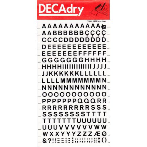 Lettres Transfert Decadry N°2 - 6 Mm
