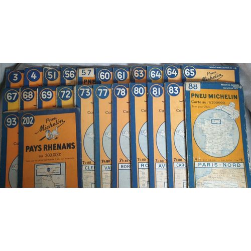 Lot De 24 Cartes Anciennes Michelin