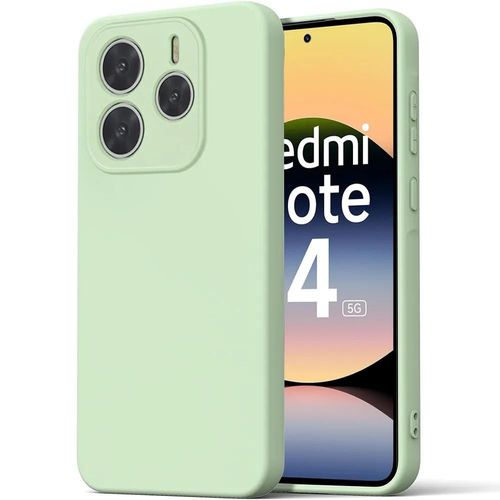 Coque Pour Xiaomi Redmi Note 14 5g (Pas Pour 4g) - Silicone Liquide Protection Slim Anti-Rayures Vert - E.F.Connection