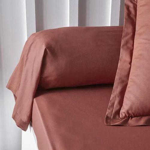Taie De Traversin Today Essential - 45 X 185 Cm - 100% Coton Uni - Terracotta