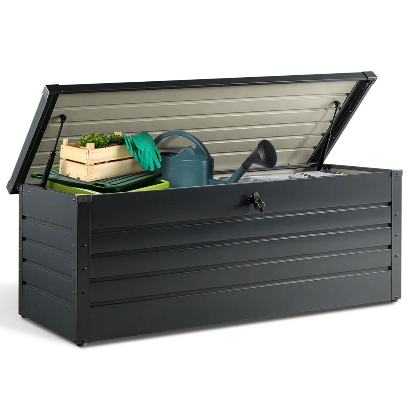 Coffre De Rangement Mtal Verrouillable Gris Anthracite Pour Jardin 600l 16... - 2