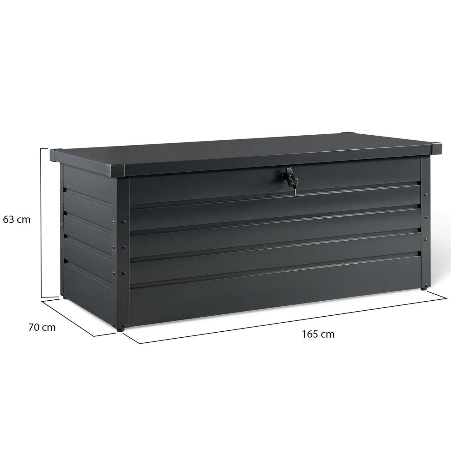 Coffre De Rangement Mtal Verrouillable Gris Anthracite Pour Jardin 600l 16... - 5