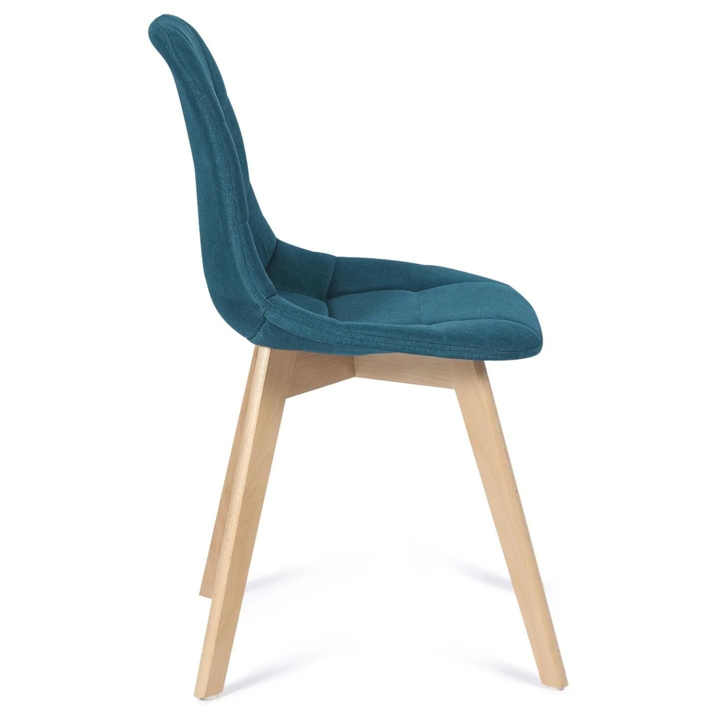 Lot De 4 Chaises Gaby Bleues En Tissu Pour Salle  Manger - 3