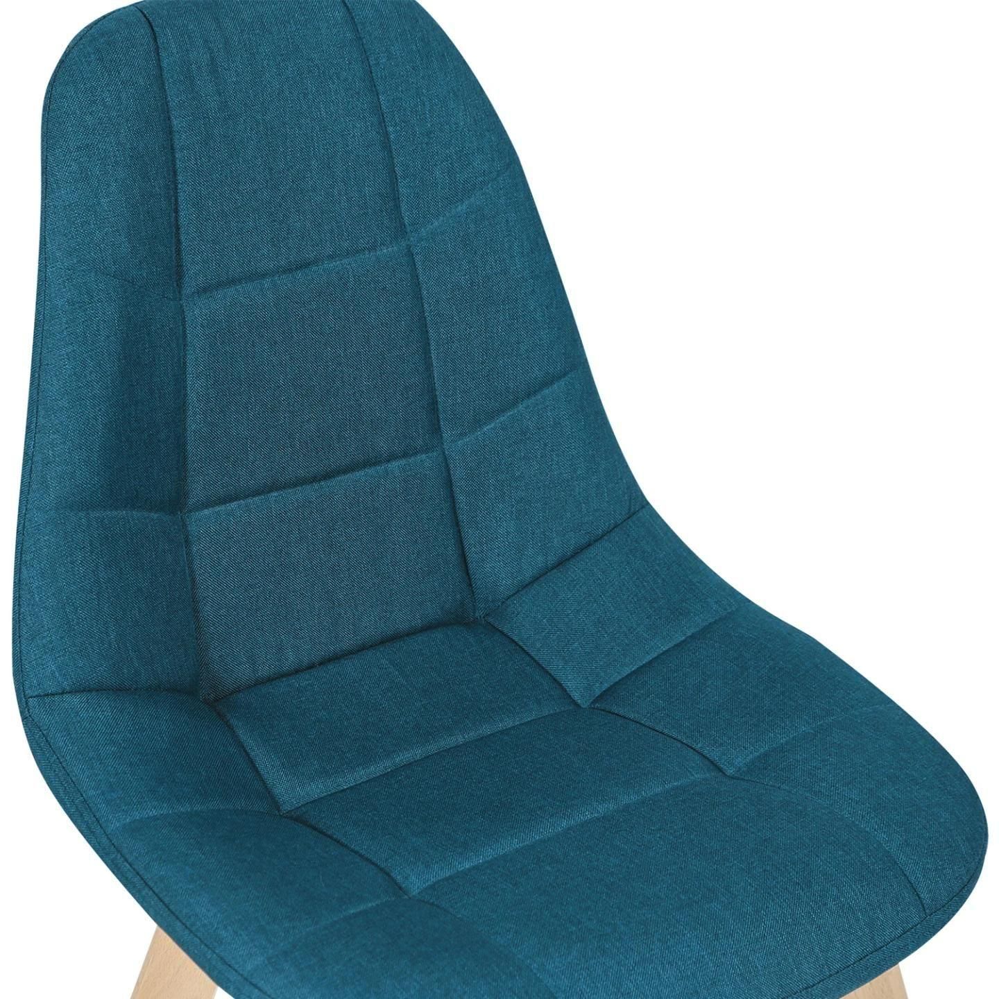 Lot De 4 Chaises Gaby Bleues En Tissu Pour Salle  Manger - 5