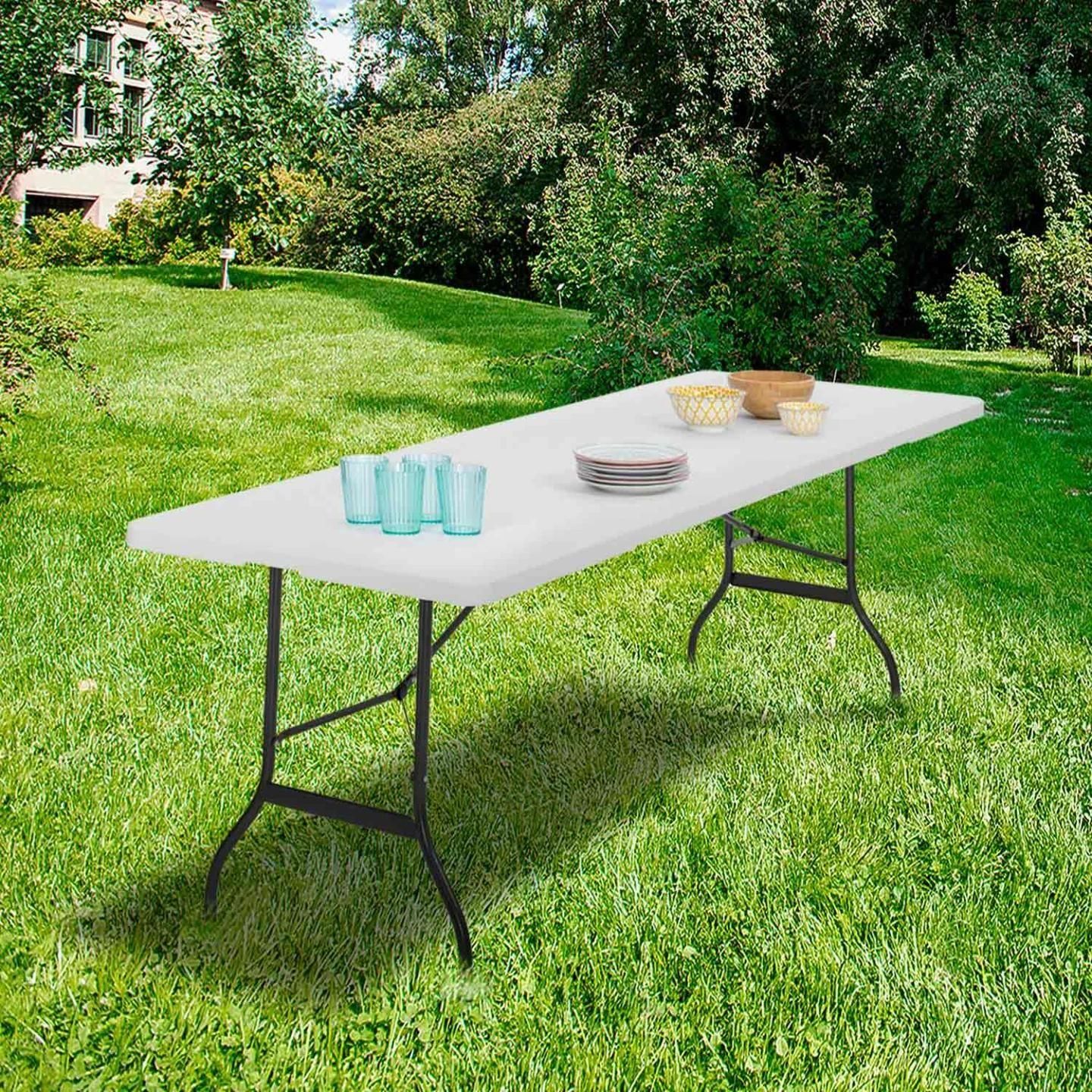 Table Pliante D'appoint Portable 180 Cm Pour Camping Ou R�ception