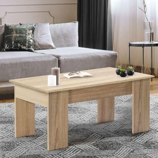 Table Basse Plateau Relevable Tara Bois Imitation H�tre - 7