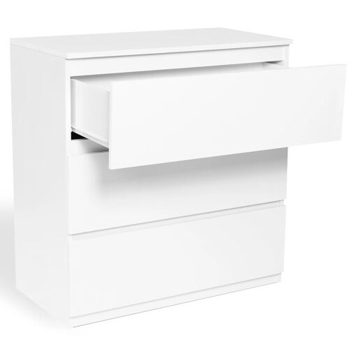 Commode 3 Tiroirs Tomi Bois Blanc - 4