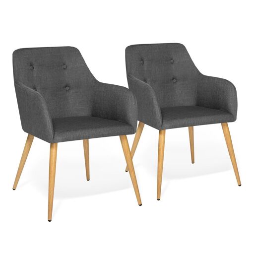Lot De 2 Fauteuils Dania Gris Anthracite - 2