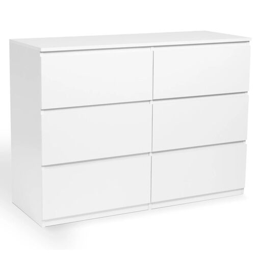 Commode 6 Tiroirs Tomi Bois Blanc - 2