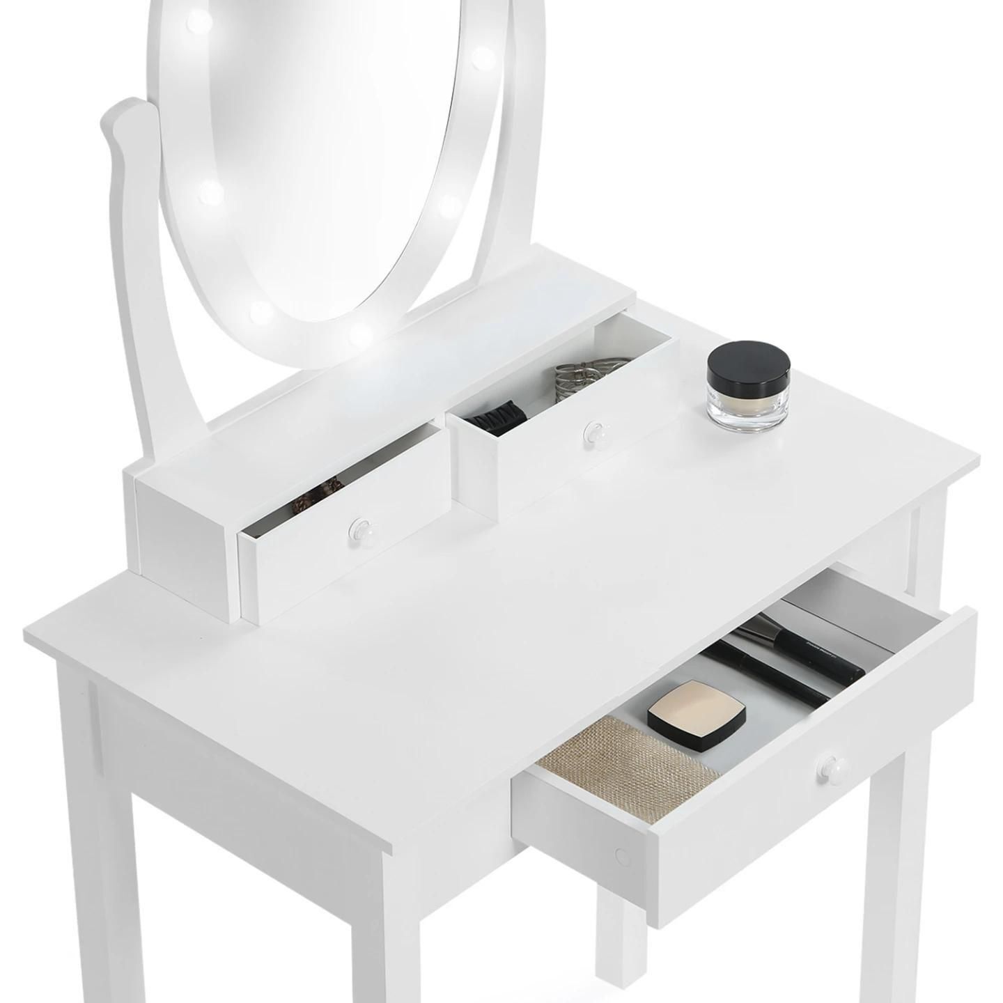 Coiffeuse Bella Avec Miroir Led Et Tabouret - 8