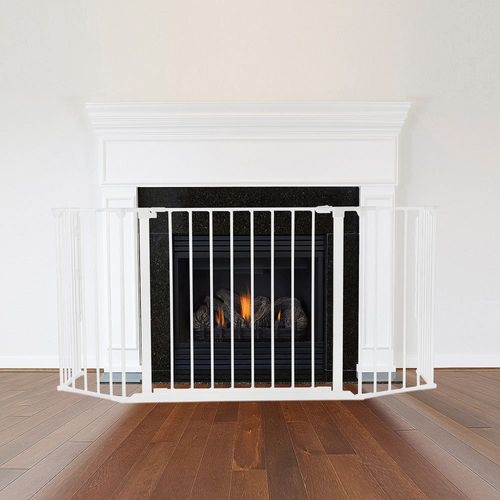 Safetots Garde-Feu Multi-Panneaux, Sécurité Pour Enfants Et Animaux, Garde-Feu Pour Cheminées, Installation Facile, 49cm Profondeur X 105cm Largeur, 70cm De Hauteur, Couleur Blanc