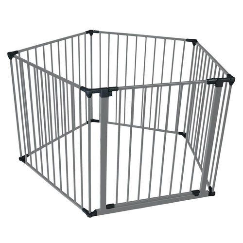 Safetots Playpen Premium Multi-Panneau, Pentagone, Grand Parc Pour Bébé, Aire De Jeu Pour Tout-Petits, 70cm De Hauteur, (1 Panneau De Porte De 72cm, 4 Panneaux Latéraux De 72cm), Couleur Gris