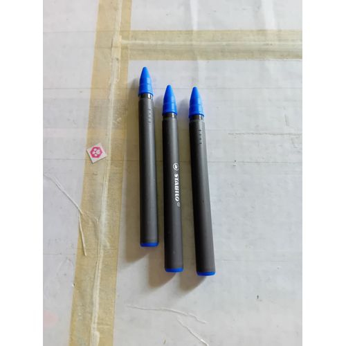 Lot De 3 Mini Stylos Bille Bleu Stabilo