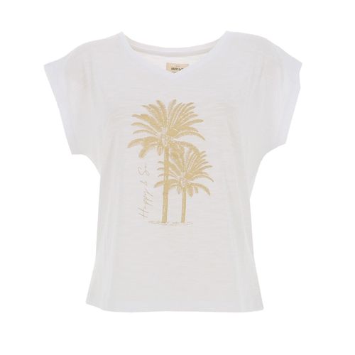 Tee Shirt Manches Courtes Happy And So Gabrielle Blanc T-Shirt Mc Loose Blanc Xl