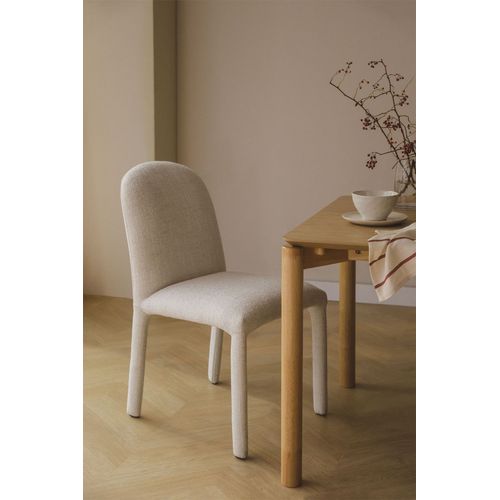 Pack De 2 Chaises De Salle À Manger En Tissu Riga Blanc Cassé