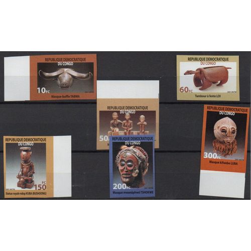 Congo-Kinshasa Timbres Les Masques , Non Dentelés 2001