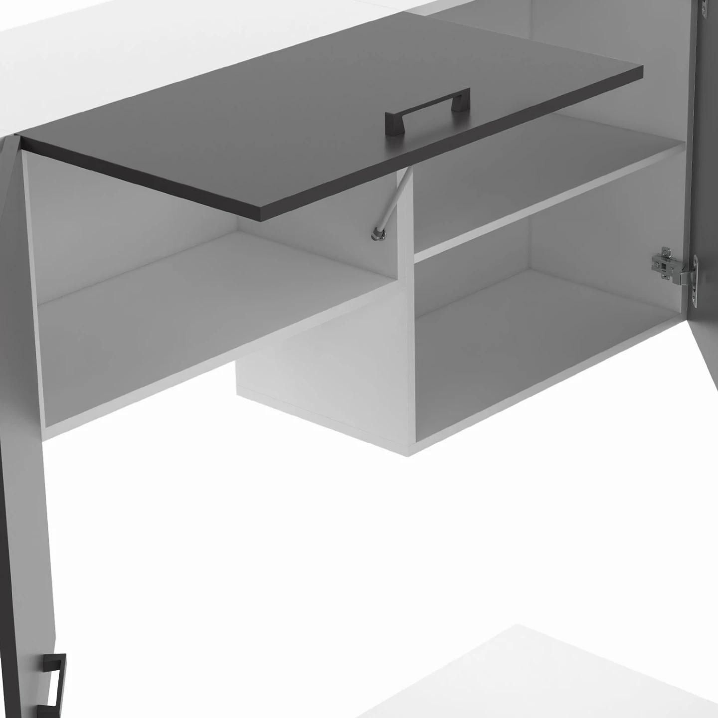 Cuisine Compl�te 240 Cm Subtil Avec Plan De Travail 7 �l�ments Blanc Et Gri... - 6