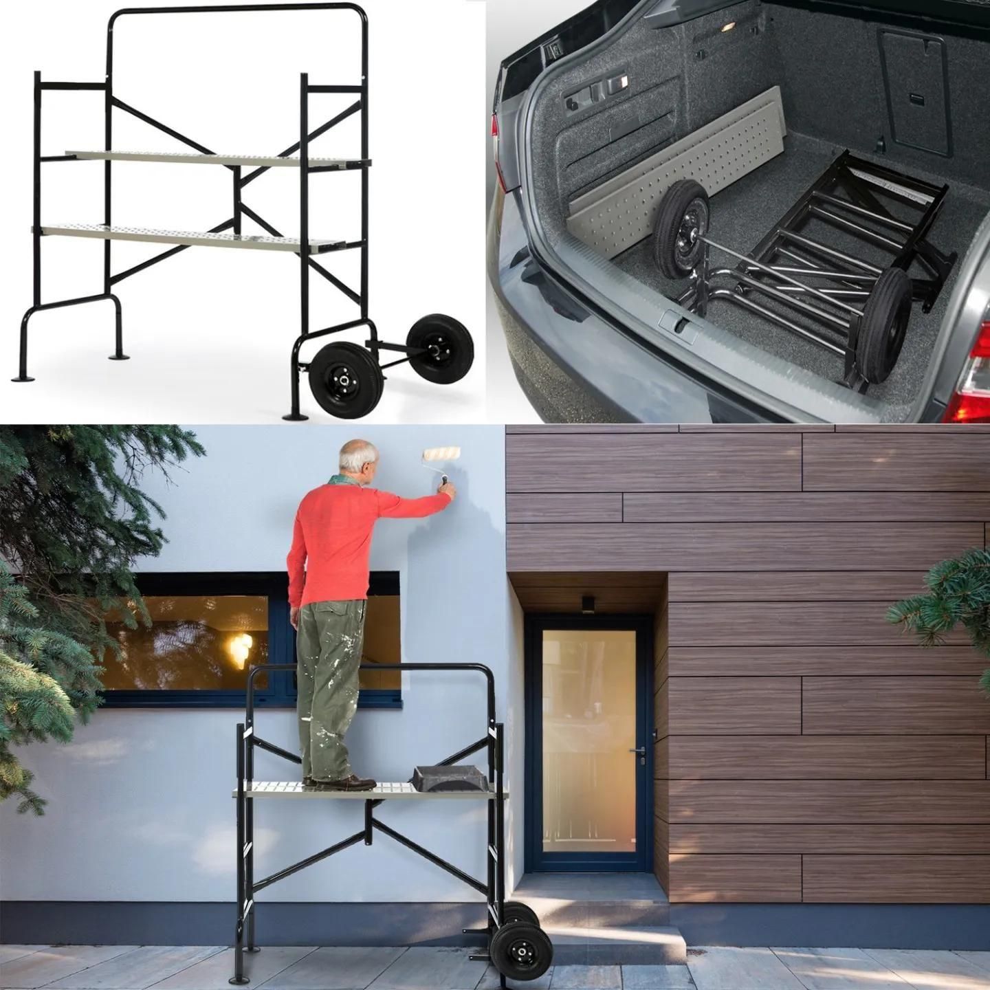 Echafaudage mobile sur roues L.140xl.78xH.135 CM avec 2 plateformes - 9