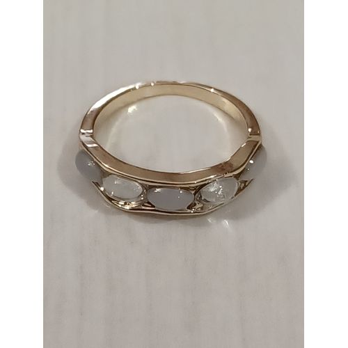 Bague Métal Doré,Alternance Strass Blanc Et Transparent ,Taille 16 Mm