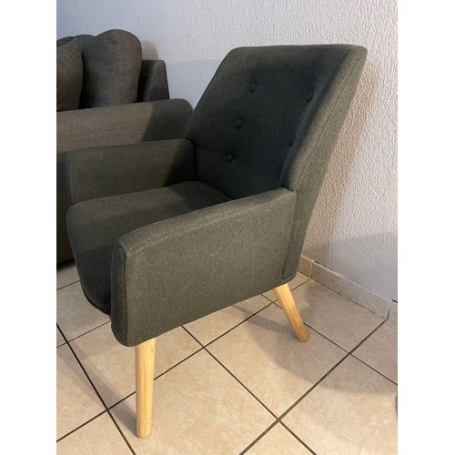 Fauteuil Style Scandinave Tissu Gris