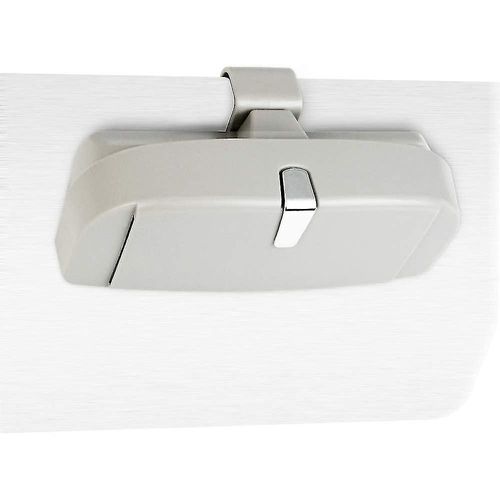 Housse de lunettes de soleil de voiture en Abs Support de lunettes de voiture avec fonction magnétique et insert de carte Support de lunettes de voiture pour véhicules pare-soleil, gris