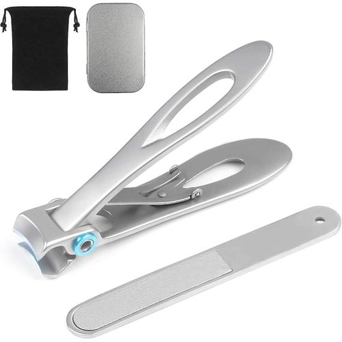 Coupe-Ongles, Coupe-Ongles Avec Lime À Ongles, Pince À Ongles À Griffes Larges, Coupe-Ongles Professionnel En Acier Inoxydable Ensemble De 2 Pour Hommes, Personnes Âgées, Femmes (Silv 