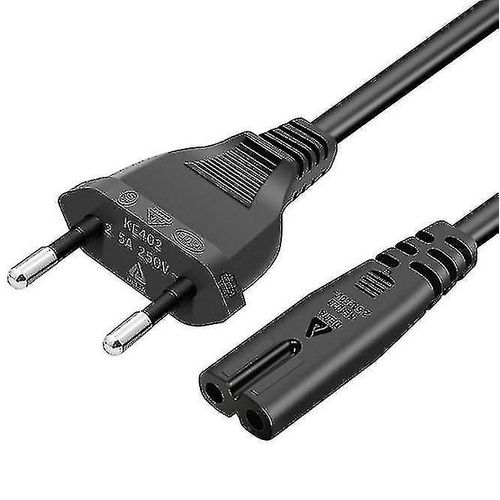 Câble D¿Alimentation De 1,5 M Eu Plug C7 Bipolaire 2 Câble Pour Ps5 / Ps4 / Ps3 / Xbox Series X / S - Noir Z