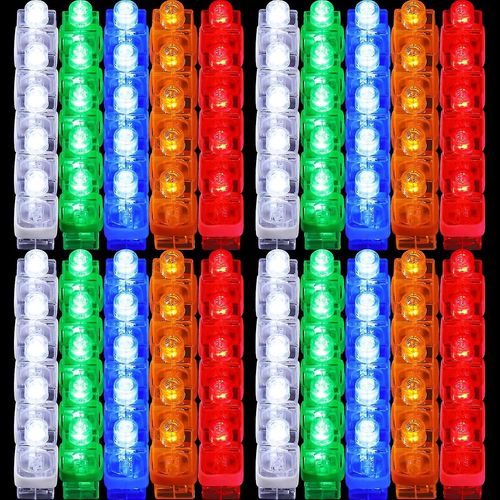100 Pcs Led Doigt Lumières Lumineux Doigt Carnaval Lumière Anneau Glow Stick Petit Doigt Laser Festival Lueur Doigt Anneau