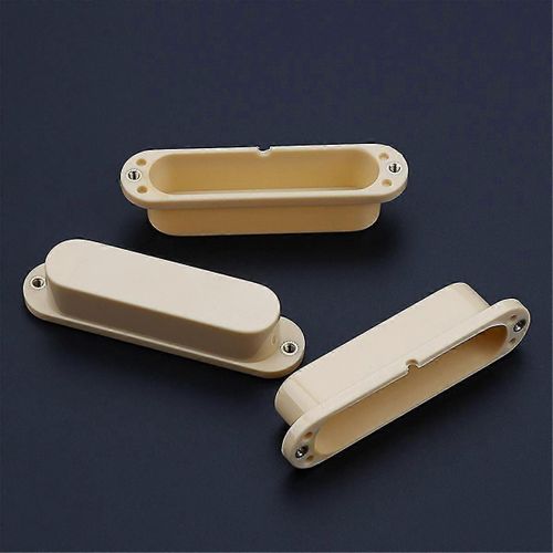 3pcs Crème Sans Trou Fermé Simple Bobine Micro Housses Pour Guitare Électrique De Style Strat