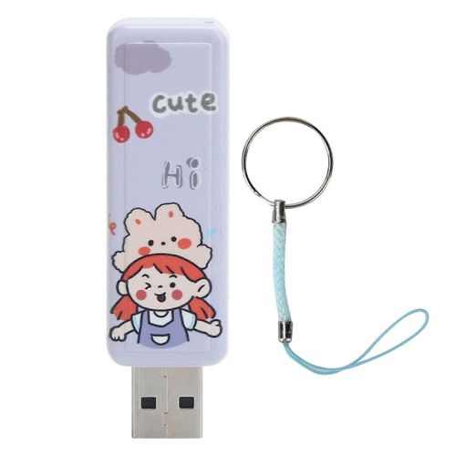 U Disk PushPull USB2.0 Mémoire Voiture Clé USB Cadeau Accessoires Ordinateur Motif Rabbit Girl(128GB)