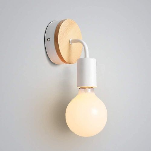 Moderne E27 Edison Applique Murale Contemporain Métal Loft Led Bois Sconce Type Appliques Pour Chevet Accueil Café Bar Couloir Salle à manger Salon Jaune chaud