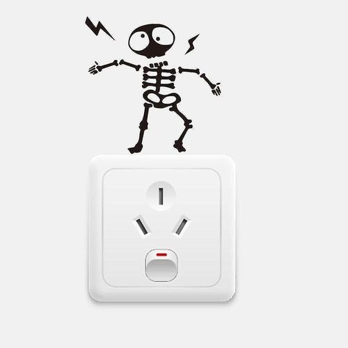 5pcs Skull Sticker Interrupteur amovible Creative Switch Sticker Wall Sticker Salon 12cm * 12cm