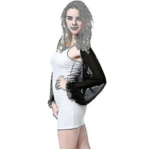 Femmes Sheer Mesh Boléro Boléro Haussement D¿Épaules D¿Été À Manches Longues Recadré Cardigan Top Tw