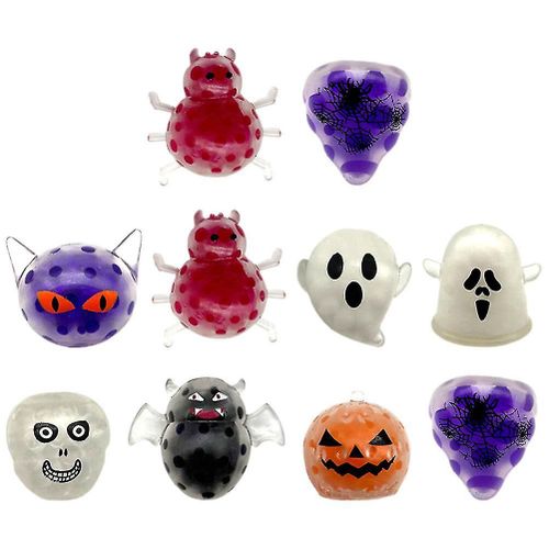 10pcs Jouets extensibles intéressants Halloween Décompression Jouets Party Favor Style Mixte